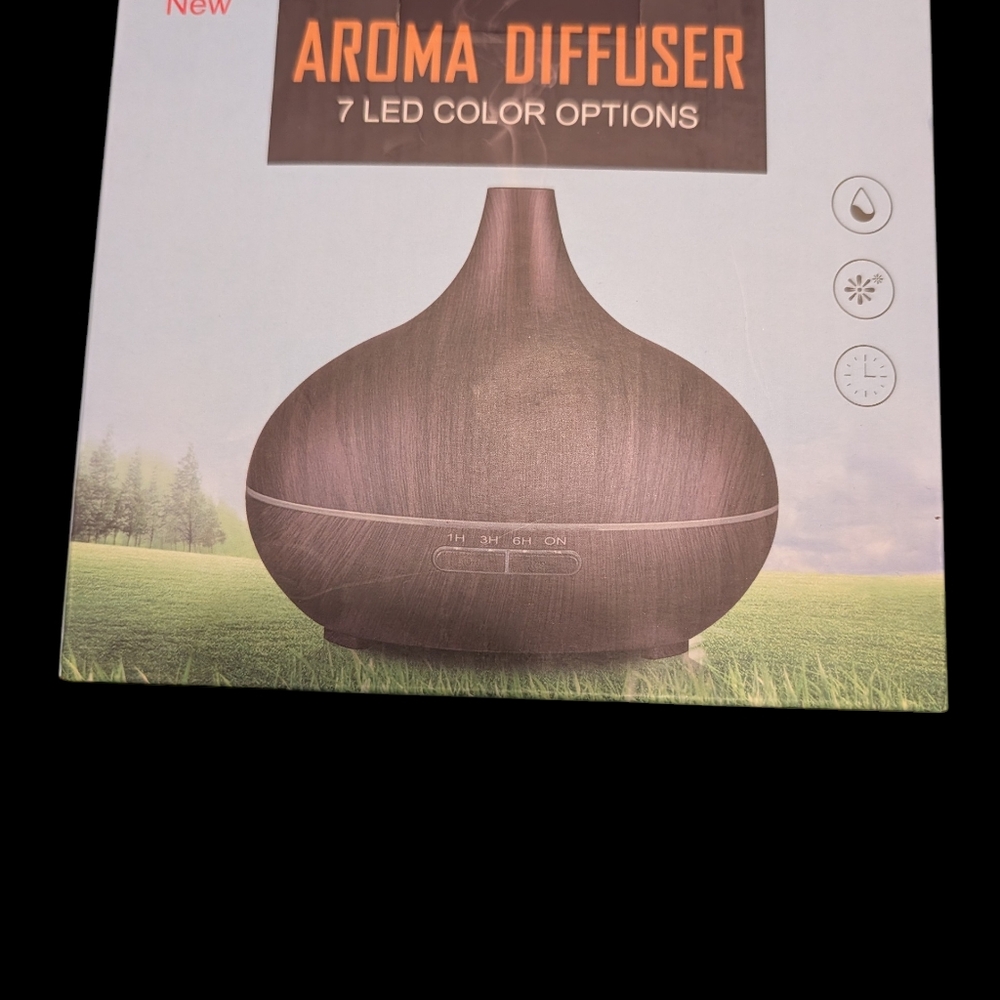 Dark Wood Grain Essential Oil Diffuser with Remote New In Box - Picture 3 of 4